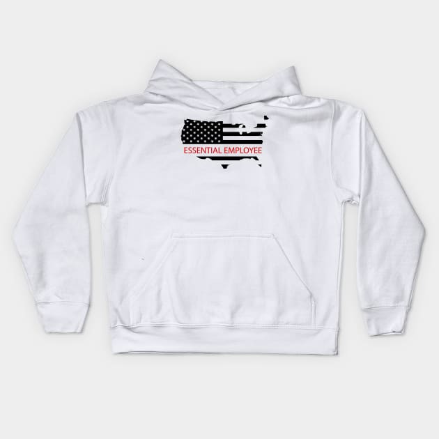 Essential Employee Flag Kids Hoodie by B3pOh